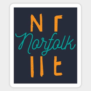 Norfolk NE City Typography Sticker